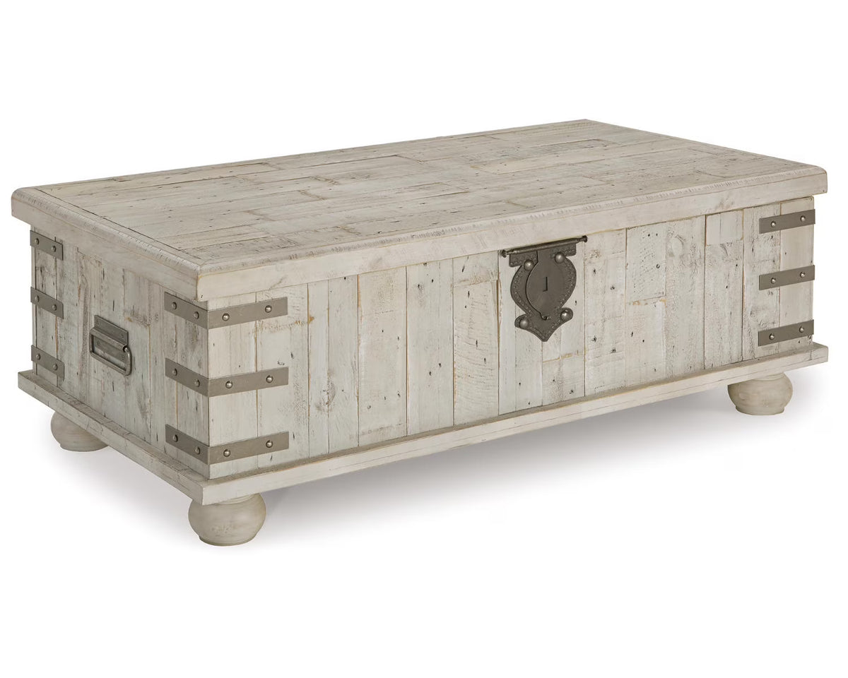 White Wash Gray Coffee Table with Lift Top R91250