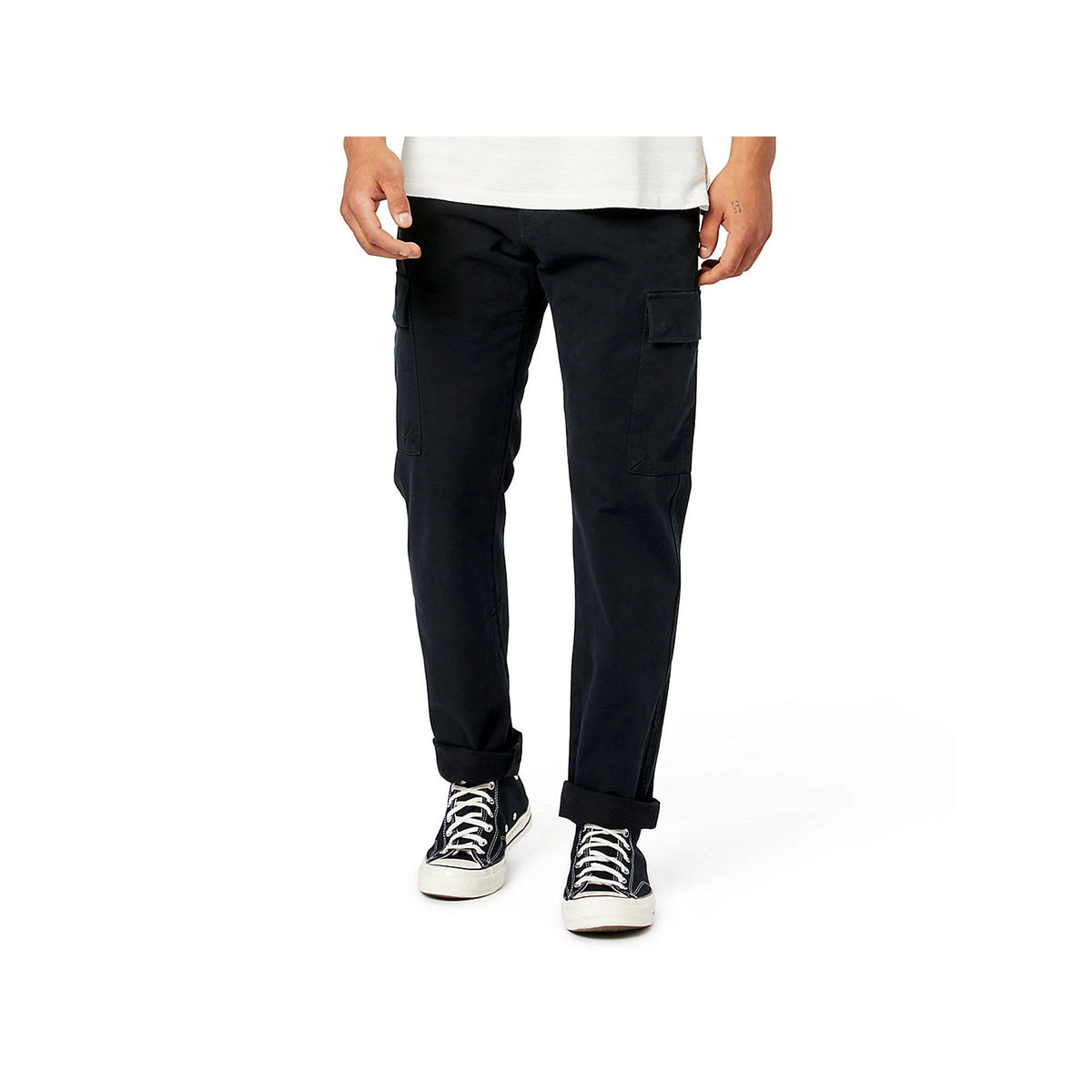 Men's Straight Fit Cargo Pants, Size: 36 x 30, Black M560578