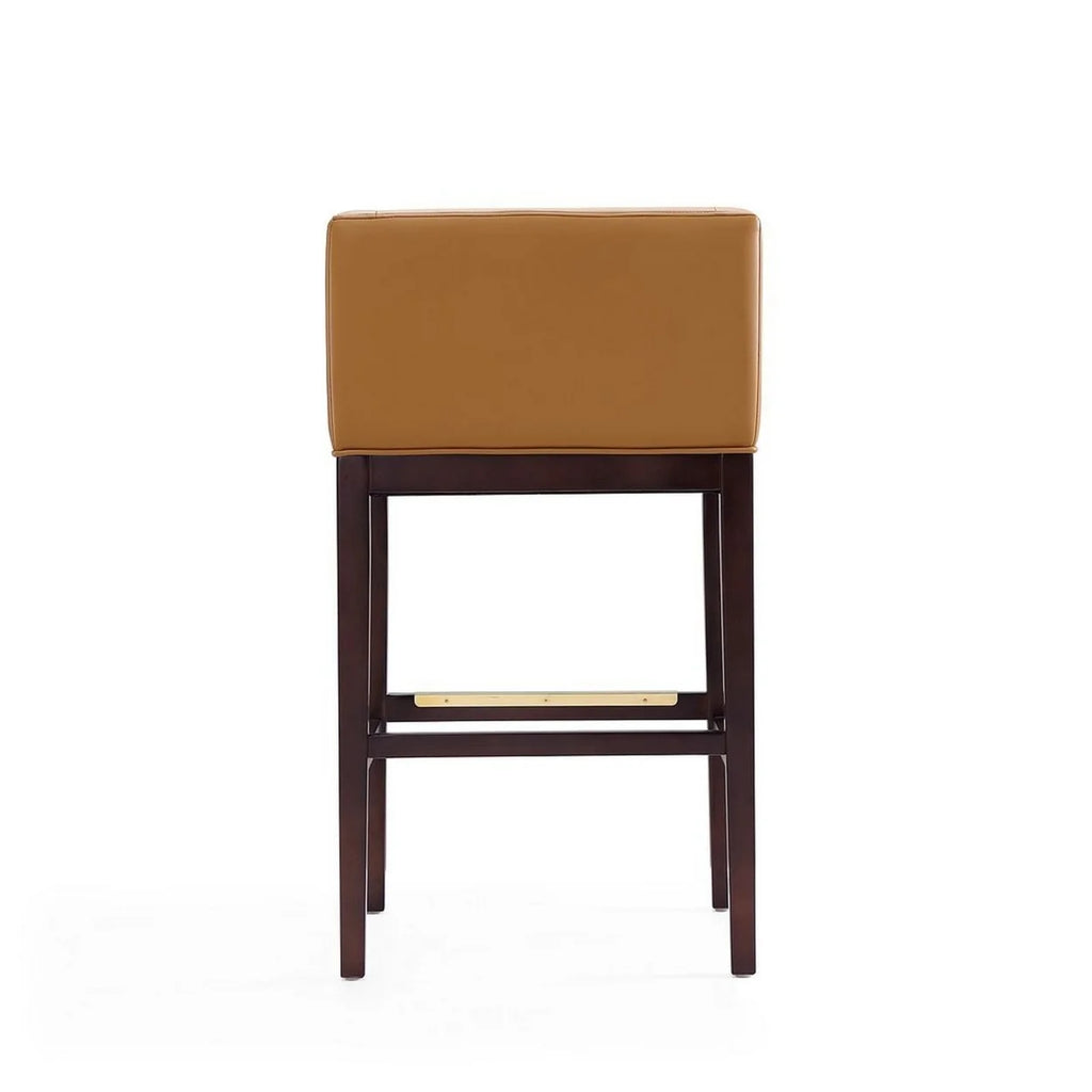 Camel and Dark Walnut Beech Wood Barstool (Set of 2) W270970