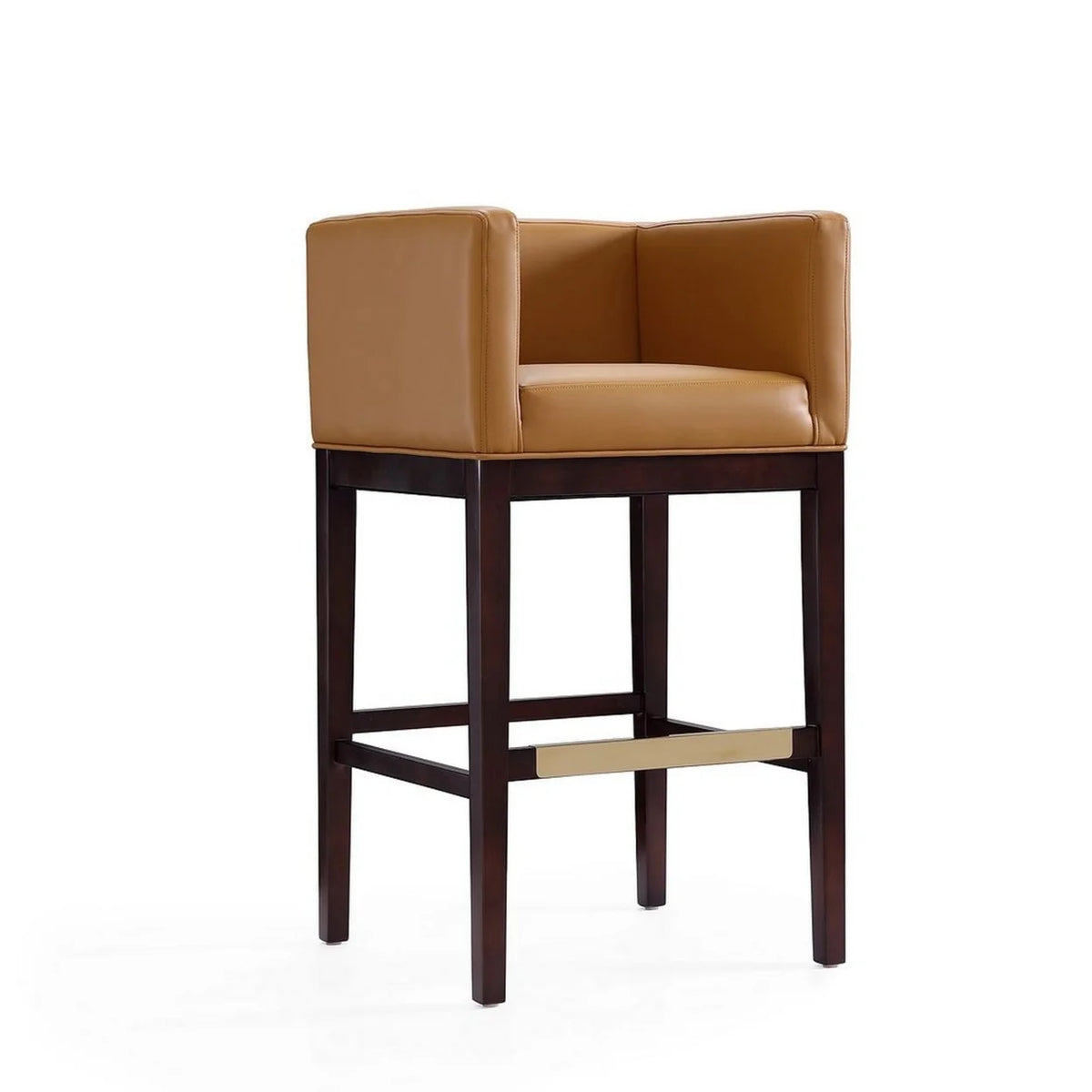 Camel and Dark Walnut Beech Wood Barstool (Set of 2) W270970