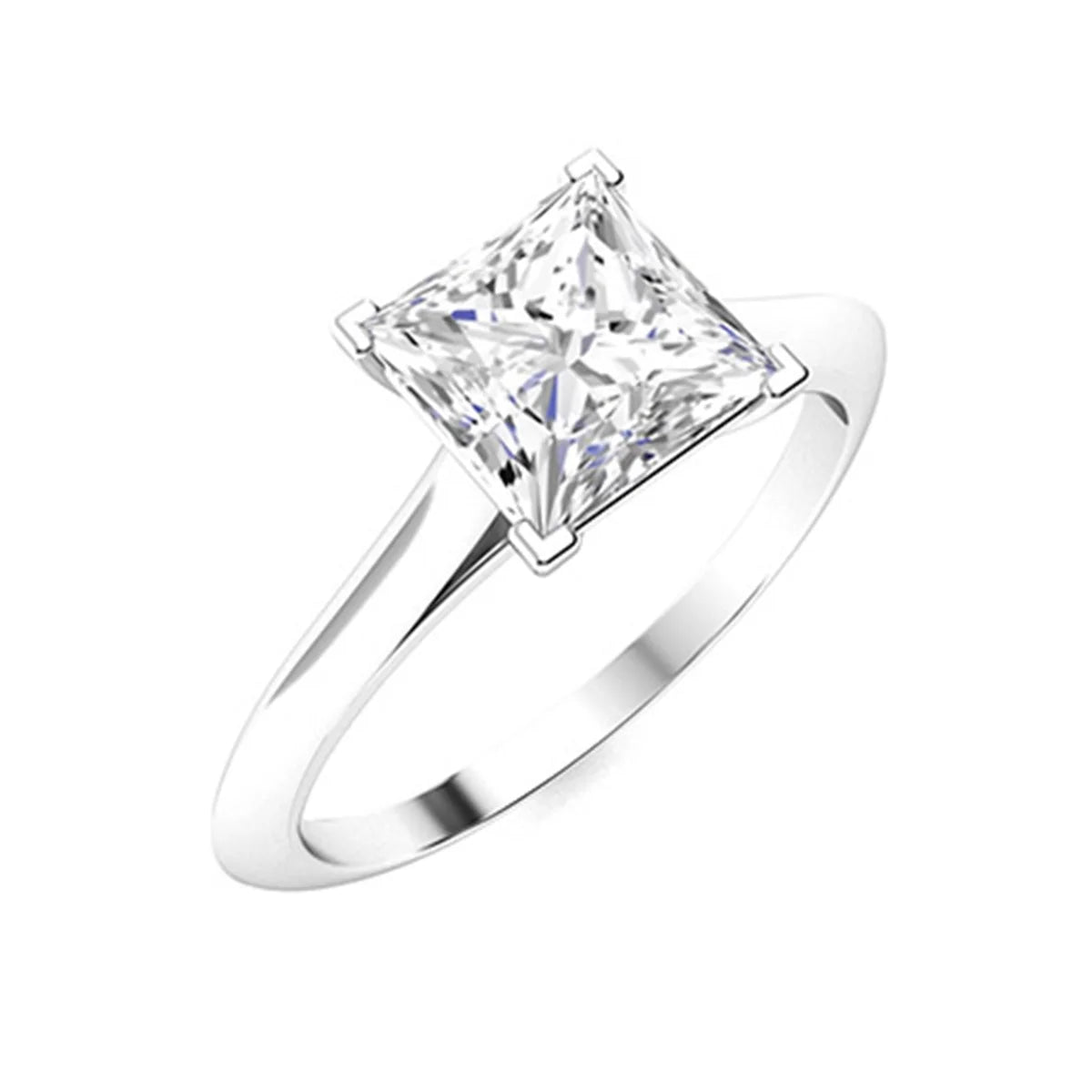925 Sterling Silver Square Solitaire Ring K776