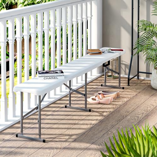 White 6ft Plastic Folding Bench 2 Pack A4275