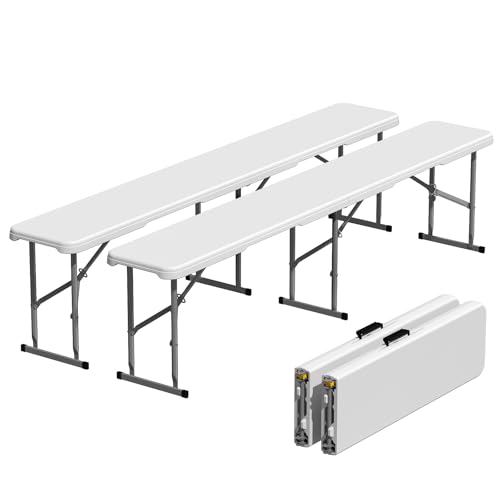 White 6ft Plastic Folding Bench 2 Pack A4275