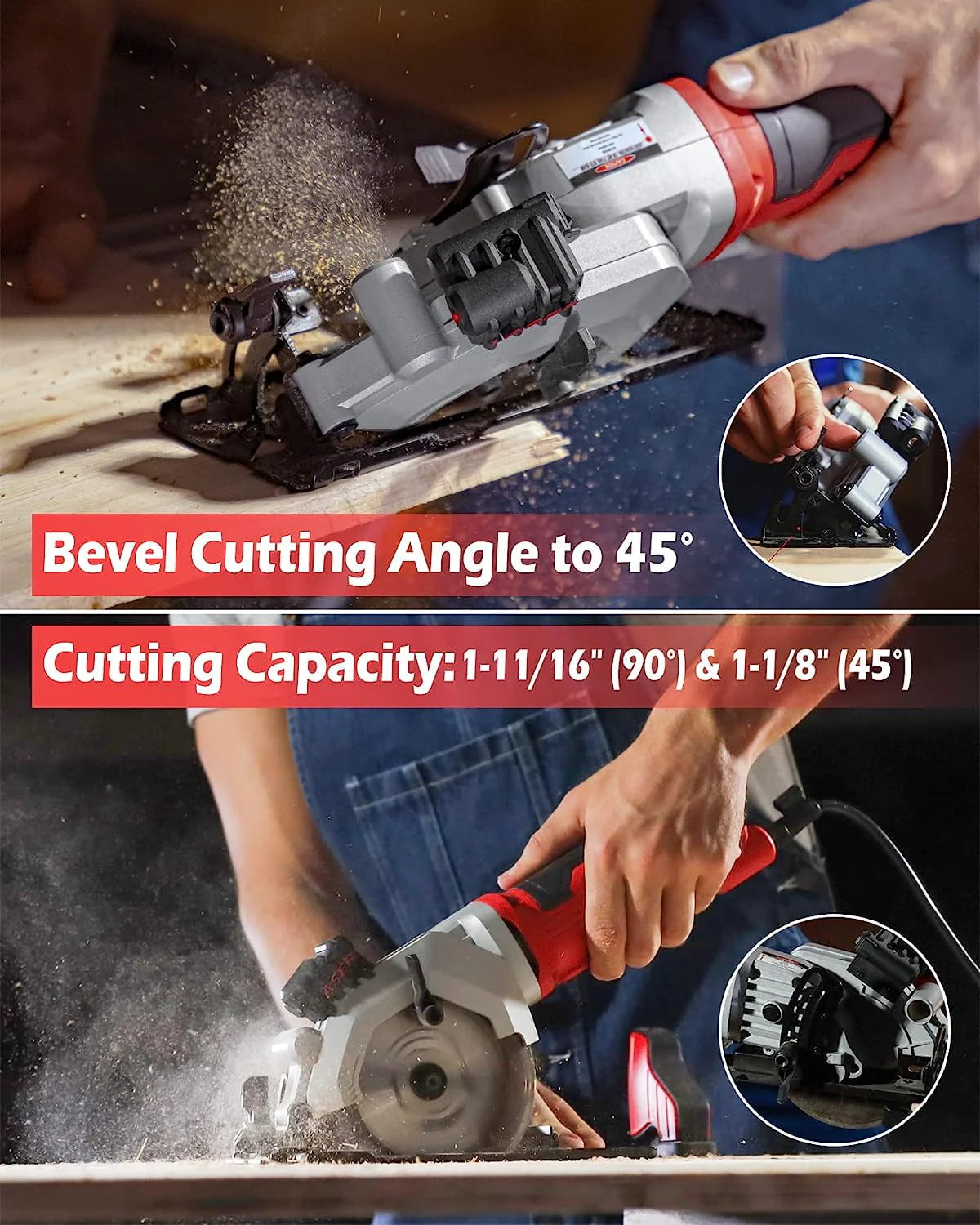 4 Amp 4-1/2 inch Mini Circular Saw with Laser Guide Z646