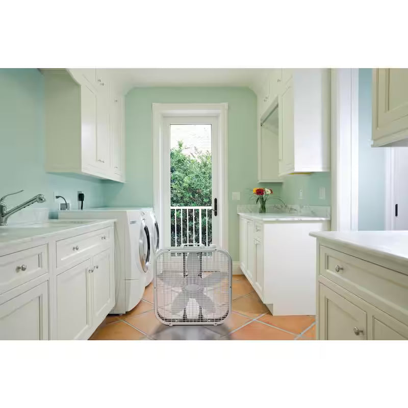 20 in. 3 Speeds Box Fan in White with Carry Handle M94353