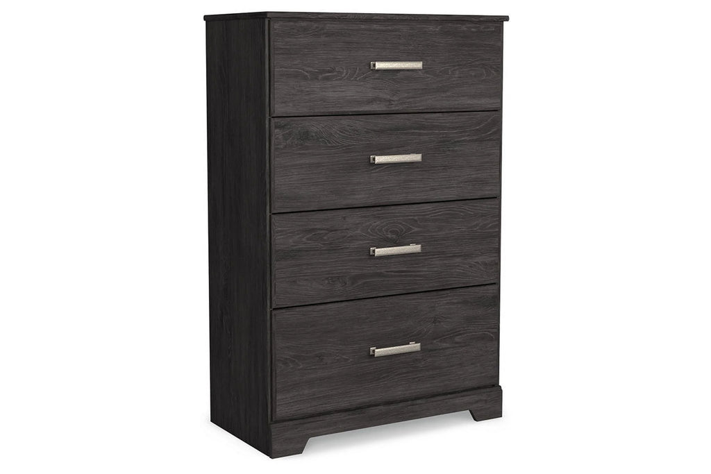 Black Four Drawer Engineered Wood Chest Q99910
