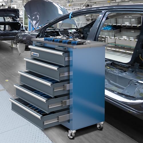 5 Drawer Rolling Tool Chest with Locking System and Stainless Top S191873