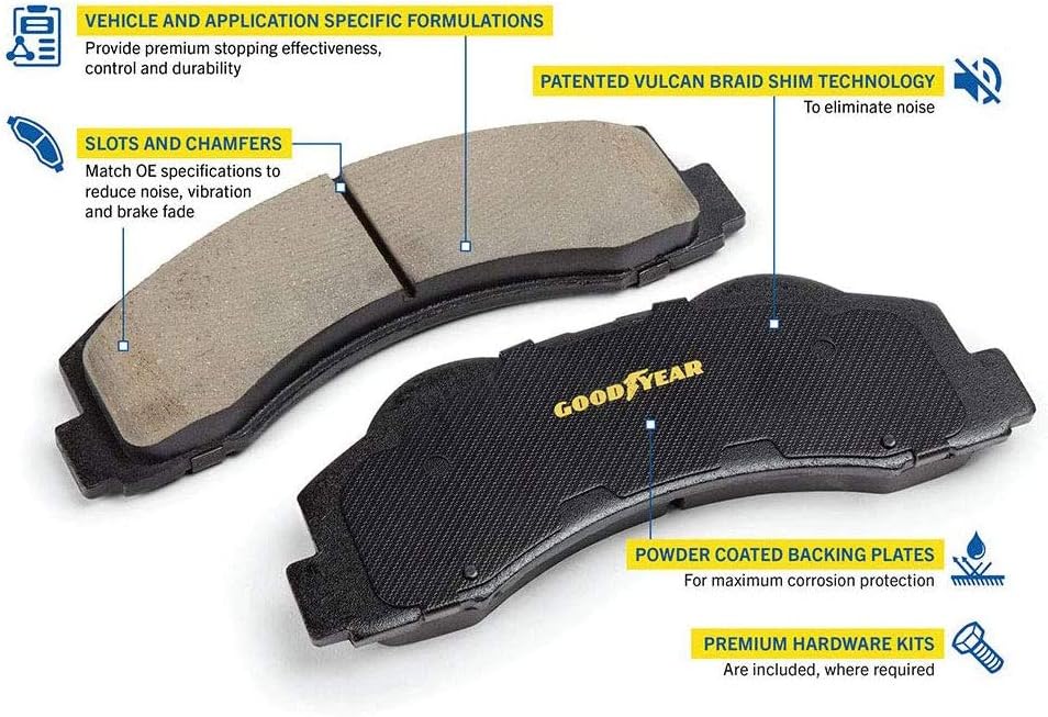 Carbon Ceramic Rear Disc Brake Pads Set for Ram ProMaster 1500, 2500, and 3500 2014-19 N471339