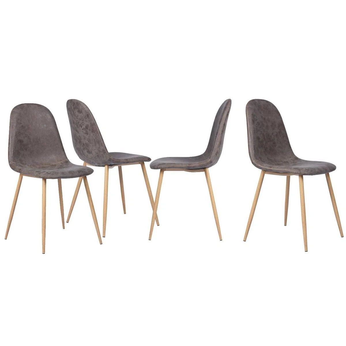 Dark Brown PU Dining Chair Set of 4 N61287