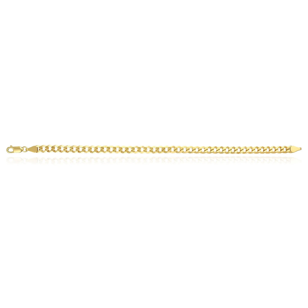 18K Gold Over Sterling Silver Cuban Curb Bracelet R4638