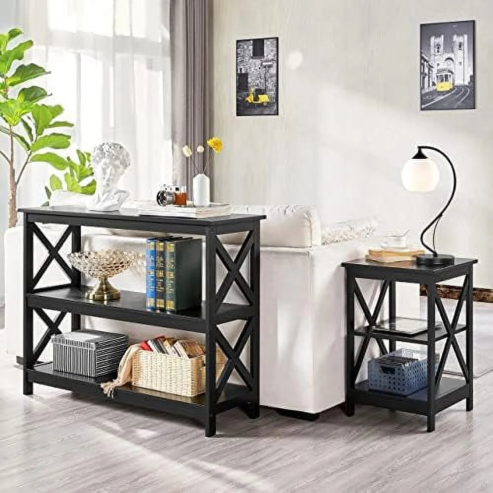 Console Table with 3 Shelves Espresso L792