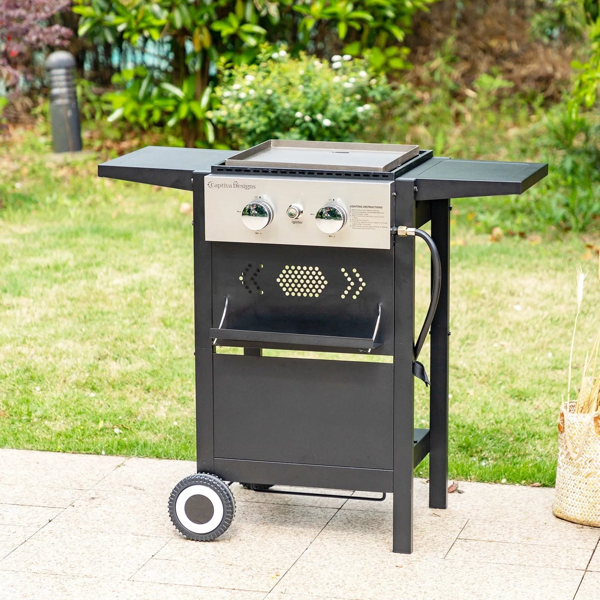 2-In-1 Gas Grill 20,000 BTU Black E246