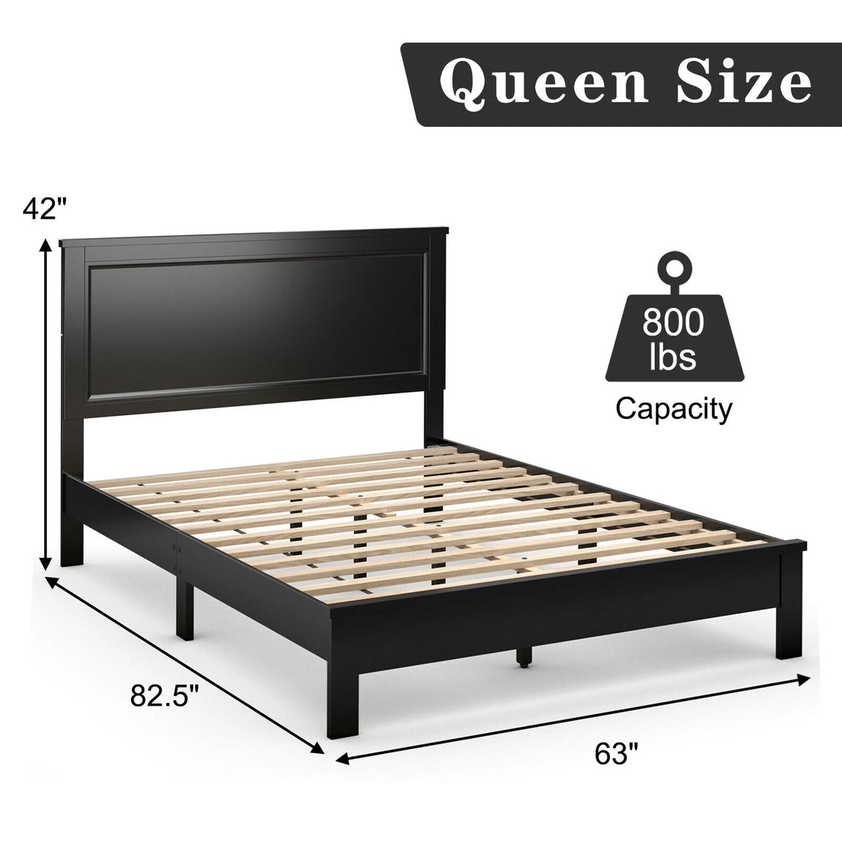Twin Size Walnut Platform Bed Frame X86069