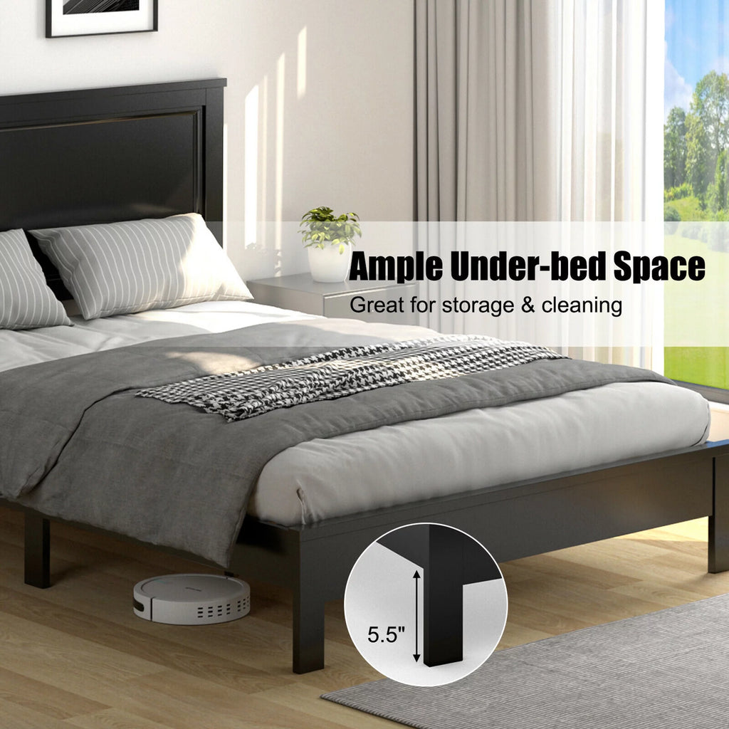 Twin Size Walnut Platform Bed Frame X86069